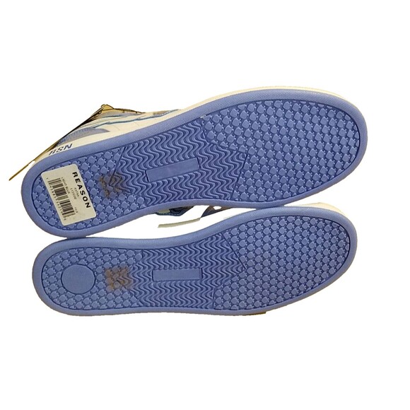 Reason High Top Sneakers Men’s 10 Flaming Skull Light Blue White Black - Picture 9 of 9